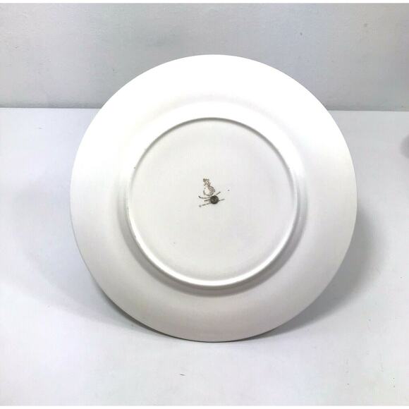 1985 Royal Doulton Princeton Serving Plate Tray Metal Handle White Blue Gold - Picture 4 of 9